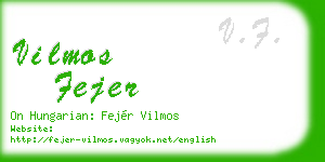 vilmos fejer business card